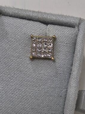 Invisible Set Princess Cut Diamond Studs